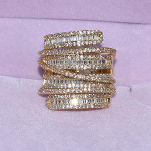 Planet Gates 925 Sterling silver Cocktail Rings finger jewelry Pave set full Square T Simulated Diamond gemstone ring for Women