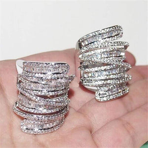 Planet Gates 925 Sterling silver Cocktail Rings finger jewelry Pave set full Square T Simulated Diamond gemstone ring for Women