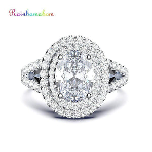 Planet Gates 925 Sterling Silver Created Moissanite Gemstone Wedding Engagement Diamonds Ring Jewelry Wholesale