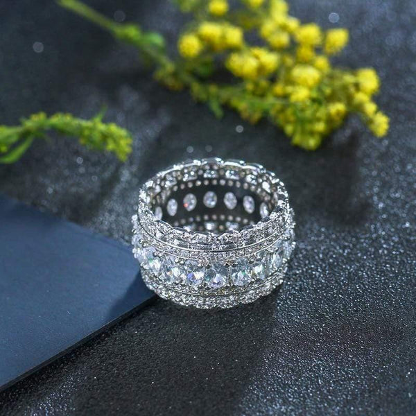 Planet Gates 925 Sterling Silver Created Moissanite Gemstone Wedding Engagement Party Diamonds Ring Fine Jewelry Wholesale