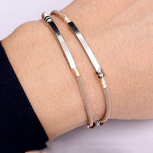 Planet Gates 925 Sterling Silver Custom Bar Bracelet Engraved Name Date Letter Two Layers Handmade Pink Rope Personalized Woman Jewelry