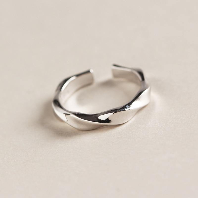 Planet Gates 925 sterling silver distortion S open rings silver texture section creative elegant chic rings for women fine jewelry