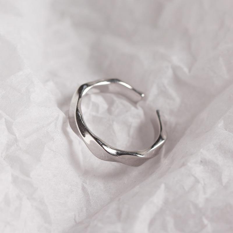 Planet Gates 925 sterling silver distortion S open rings silver texture section creative elegant chic rings for women fine jewelry