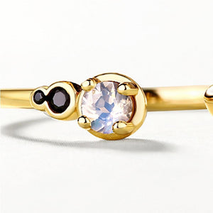 Planet Gates 925 Sterling Silver Gemstone Ring For Women 100% Natural Moonstone Zircon Diamond Ring Fine Jewelry Wedding Gold Rings