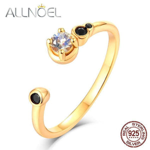 Planet Gates 925 Sterling Silver Gemstone Ring For Women 100% Natural Moonstone Zircon Diamond Ring Fine Jewelry Wedding Gold Rings