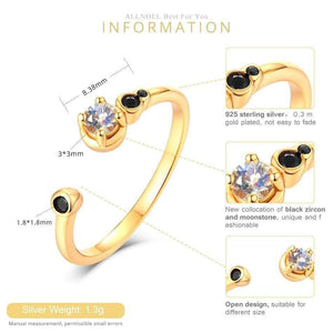 Planet Gates 925 Sterling Silver Gemstone Ring For Women 100% Natural Moonstone Zircon Diamond Ring Fine Jewelry Wedding Gold Rings