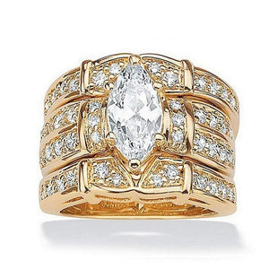 Planet Gates 925 Sterling Silver Gemstone Rings Finger Lady Marquise Cut Simulated Diamond Cocktail Rings Wedding Bride jewelry for Women