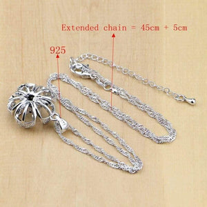 Planet Gates 925 Sterling Silver Jewelry Black White CZ Jewelry Sets For Women Earrings/Pendant/Rings/Bracelet/Necklace Set