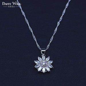 Planet Gates 925 Sterling Silver Jewelry Sets Cubic Zirconia Drop Earrings Necklace Bracelet Ring Set For Women