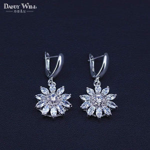 Planet Gates 925 Sterling Silver Jewelry Sets Cubic Zirconia Drop Earrings Necklace Bracelet Ring Set For Women