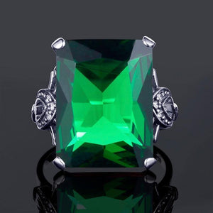 Planet Gates 925 Sterling Silver Jewelry Vintage Wedding Rings For Women Man Female Geometric Ring Green Birthstone