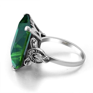 Planet Gates 925 Sterling Silver Jewelry Vintage Wedding Rings For Women Man Female Geometric Ring Green Birthstone