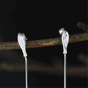 Planet Gates 925 Sterling Silver Lapis Lazuli Elegant Long Drop Earrings For Women Luxury Jewelry