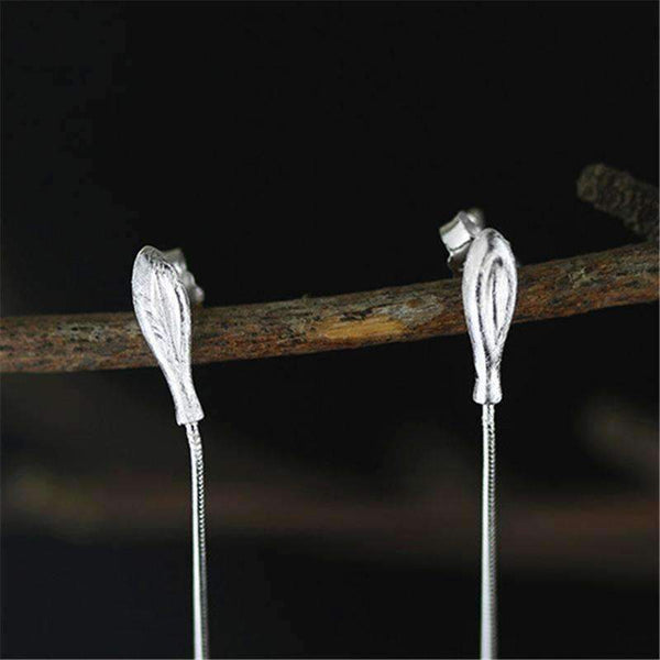 Planet Gates 925 Sterling Silver Lapis Lazuli Elegant Long Drop Earrings For Women Luxury Jewelry