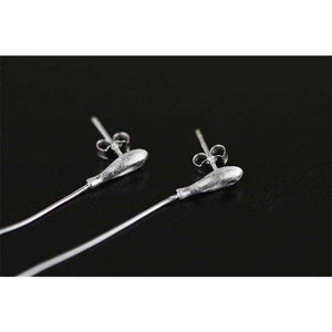 Planet Gates 925 Sterling Silver Lapis Lazuli Elegant Long Drop Earrings For Women Luxury Jewelry