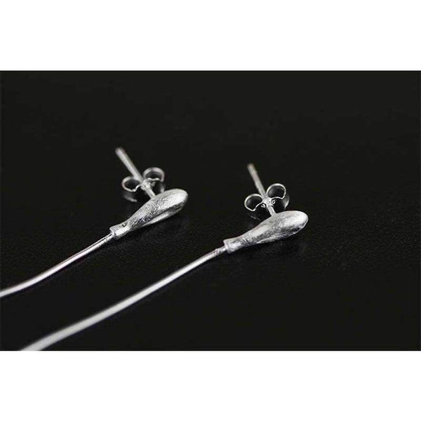 Planet Gates 925 Sterling Silver Lapis Lazuli Elegant Long Drop Earrings For Women Luxury Jewelry