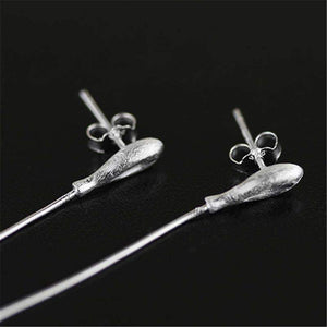 Planet Gates 925 Sterling Silver Lapis Lazuli Elegant Long Drop Earrings For Women Luxury Jewelry