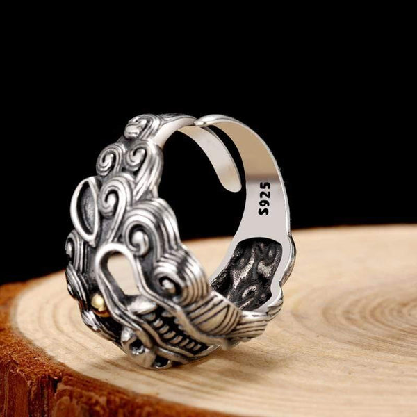 Planet Gates 925 Sterling Silver Lion King Ring For Men Women Unisex Adjustable Size 9 To 13 Lovers Retro Classic Father’s Day Jewelry
