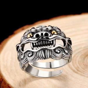 Planet Gates 925 Sterling Silver Lion King Ring For Men Women Unisex Adjustable Size 9 To 13 Lovers Retro Classic Father’s Day Jewelry