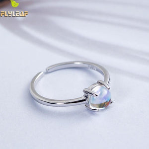 Planet Gates 925 Sterling Silver Moonstone Open Rings For Women Simple Style High Quality Lady Fashion Jewelry