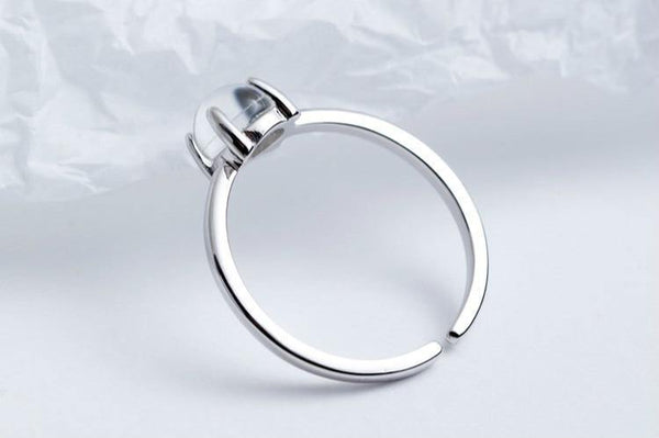 Planet Gates 925 Sterling Silver Moonstone Open Rings For Women Simple Style High Quality Lady Fashion Jewelry