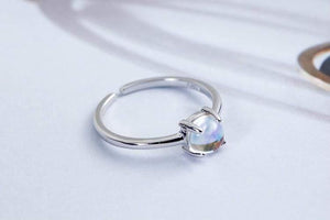 Planet Gates 925 Sterling Silver Moonstone Open Rings For Women Simple Style High Quality Lady Fashion Jewelry