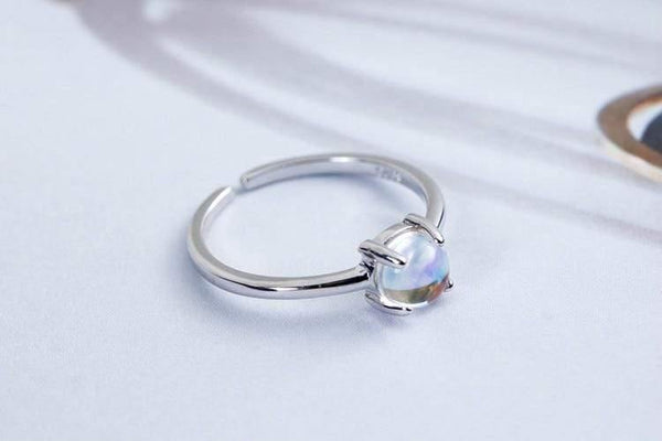 Planet Gates 925 Sterling Silver Moonstone Open Rings For Women Simple Style High Quality Lady Fashion Jewelry