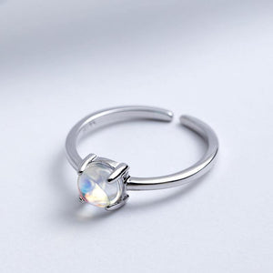 Planet Gates 925 Sterling Silver Moonstone Open Rings For Women Simple Style High Quality Lady Fashion Jewelry