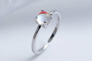 Planet Gates 925 Sterling Silver Moonstone Open Rings For Women Simple Style High Quality Lady Fashion Jewelry