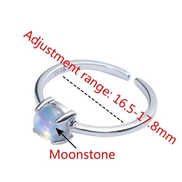 Planet Gates 925 Sterling Silver Moonstone Open Rings For Women Simple Style High Quality Lady Fashion Jewelry
