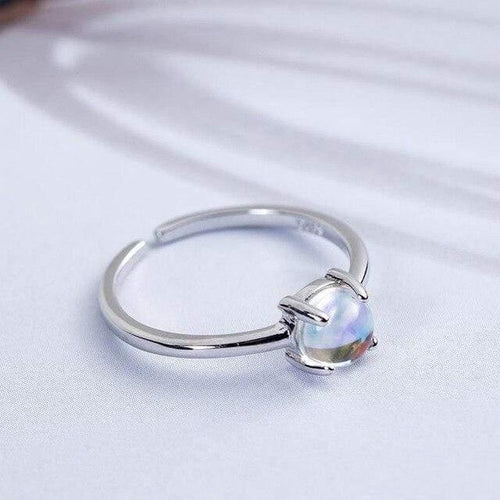 Planet Gates 925 Sterling Silver Moonstone Open Rings For Women Simple Style High Quality Lady Fashion Jewelry