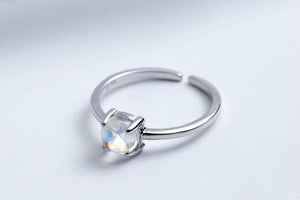 Planet Gates 925 Sterling Silver Moonstone Open Rings For Women Simple Style High Quality Lady Fashion Jewelry