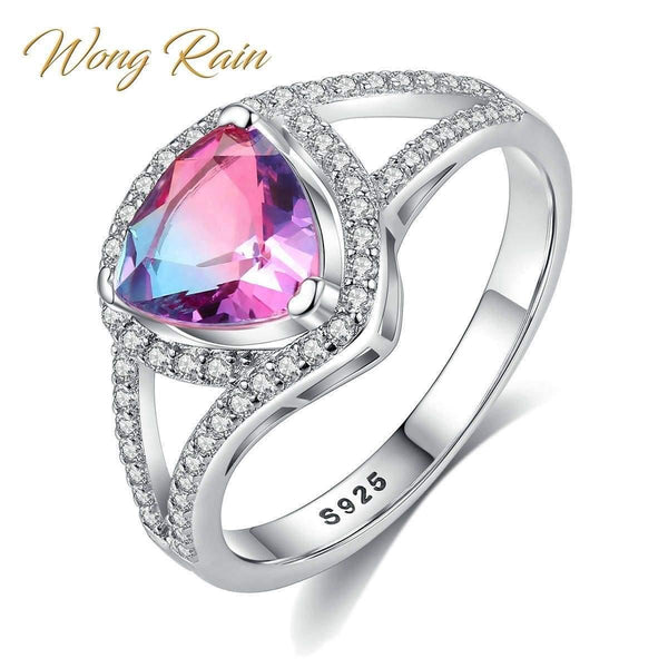 Planet Gates 925 Sterling Silver Natural Mystic Topaz Gemstone Wedding Engagement Diamonds Ring Fine Jewelry Wholesale