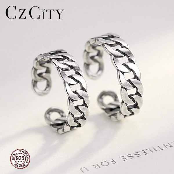 Planet Gates 925 Sterling Silver Noble Rings for Women & Men Adjustable Cuff Thailand Knitted Ring