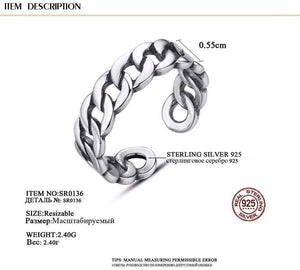 Planet Gates 925 Sterling Silver Noble Rings for Women & Men Adjustable Cuff Thailand Knitted Ring