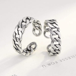 Planet Gates 925 Sterling Silver Noble Rings for Women & Men Adjustable Cuff Thailand Knitted Ring