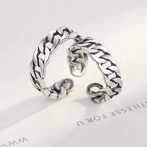 Planet Gates 925 Sterling Silver Noble Rings for Women & Men Adjustable Cuff Thailand Knitted Ring