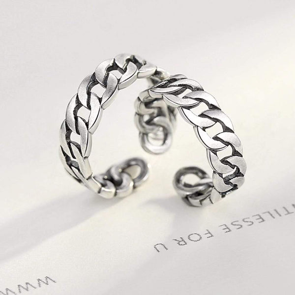 Planet Gates 925 Sterling Silver Noble Rings for Women & Men Adjustable Cuff Thailand Knitted Ring