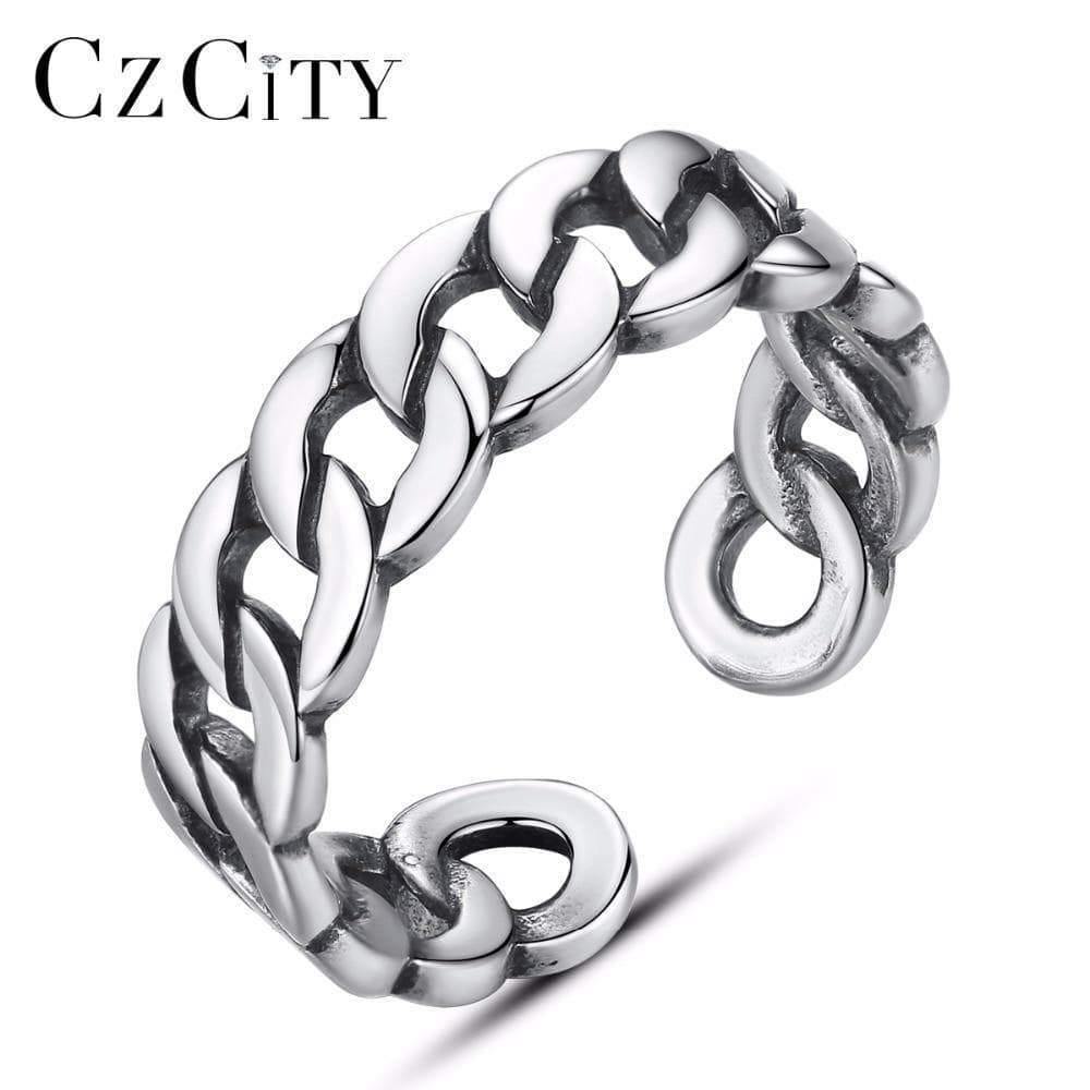 Planet Gates 925 Sterling Silver Noble Rings for Women & Men Adjustable Cuff Thailand Knitted Ring