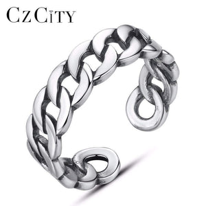 Planet Gates 925 Sterling Silver Noble Rings for Women & Men Adjustable Cuff Thailand Knitted Ring