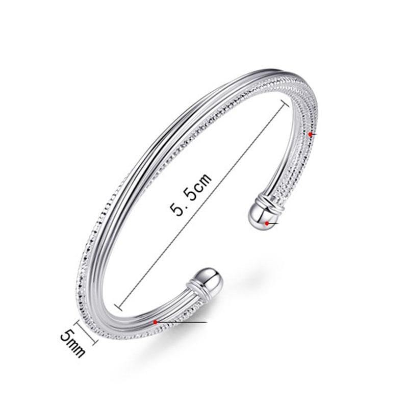 925 Sterling Silver Party Cuff Bangles & Bracelet For Women Korean Fashion Wedding Accessories Creative Jewelry Gifts