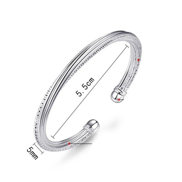 925 Sterling Silver Party Cuff Bangles & Bracelet For Women Korean Fashion Wedding Accessories Creative Jewelry Gifts