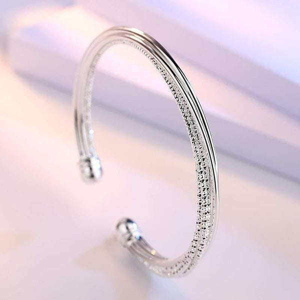 925 Sterling Silver Party Cuff Bangles & Bracelet For Women Korean Fashion Wedding Accessories Creative Jewelry Gifts