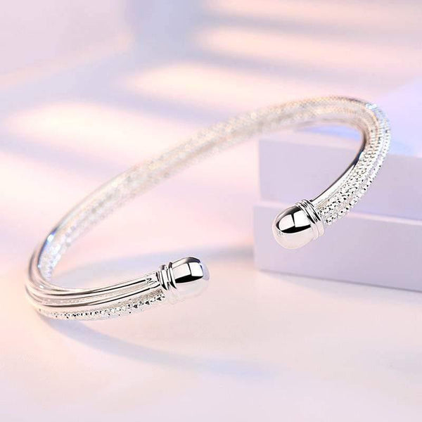 925 Sterling Silver Party Cuff Bangles & Bracelet For Women Korean Fashion Wedding Accessories Creative Jewelry Gifts