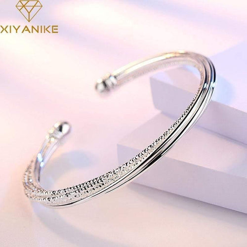 925 Sterling Silver Party Cuff Bangles & Bracelet For Women Korean Fashion Wedding Accessories Creative Jewelry Gifts