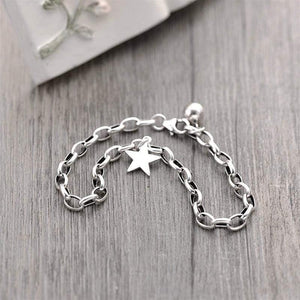 Planet Gates 925 Sterling Silver Pentagram Star Bracelets For Women Personality Simple Fashion Fine Jewelry Charm Bracelets & Bangles