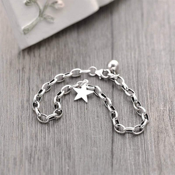 Planet Gates 925 Sterling Silver Pentagram Star Bracelets For Women Personality Simple Fashion Fine Jewelry Charm Bracelets & Bangles