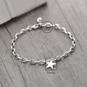Planet Gates 925 Sterling Silver Pentagram Star Bracelets For Women Personality Simple Fashion Fine Jewelry Charm Bracelets & Bangles