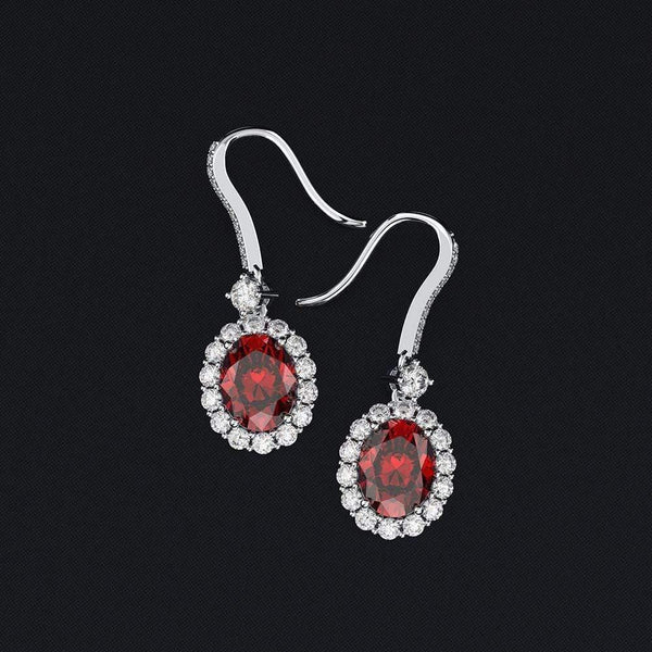 Planet Gates 925 Sterling Silver Pink Sapphire Ruby Gemstone Drop Dangle Diamonds Earrings Fine Jewelry Wholesale Drop Shipping