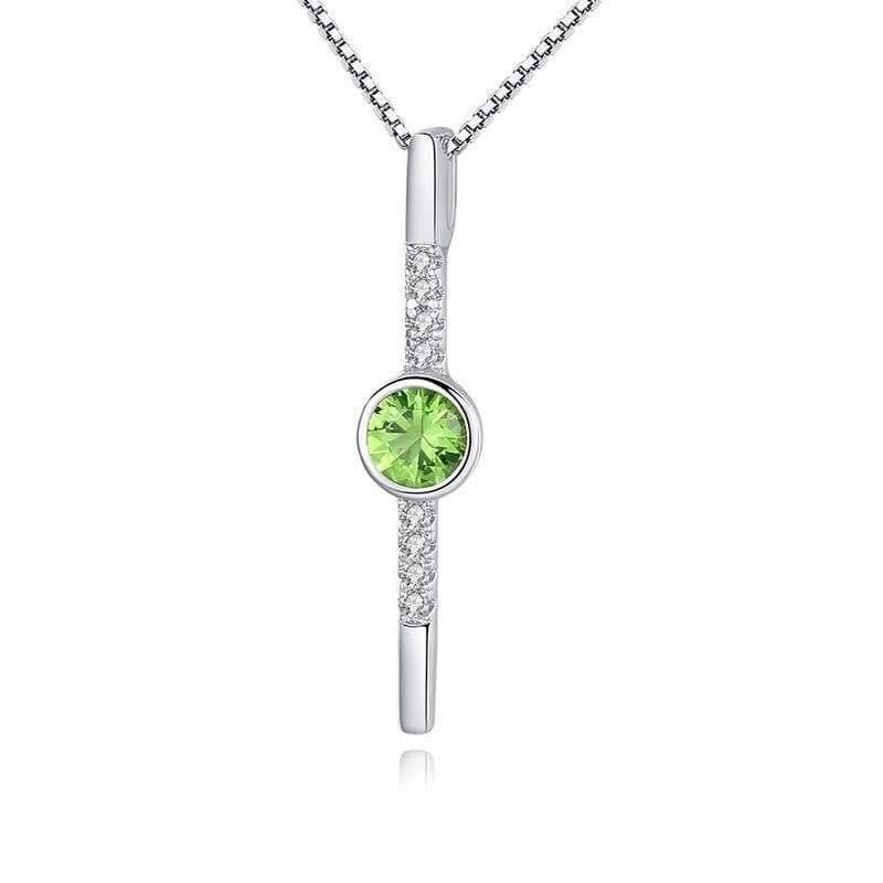 Planet Gates 925 Sterling Silver Prehnite Gemstone Diamonds White Gold Pendant Necklace Fine Jewelry Wholesale Drop Shipping
